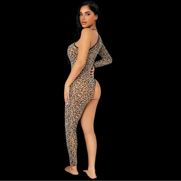 Leopard Mesh Body Stocking - Picture 3 of 4